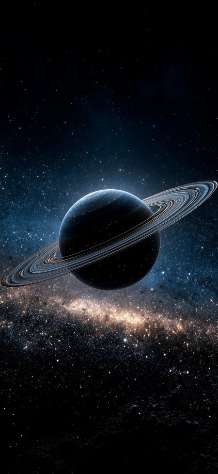 土星环璀璨星河深邃宇宙科幻天文风景手机壁纸