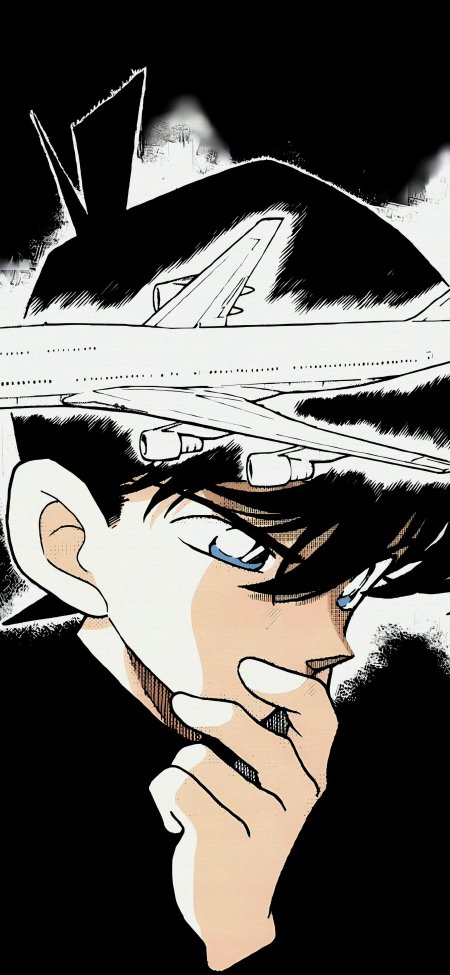 名侦探柯南工藤新一黑白漫画动漫手机壁纸