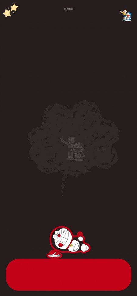 哆啦A梦与大雄树下合影暗黑背景动漫手机壁纸