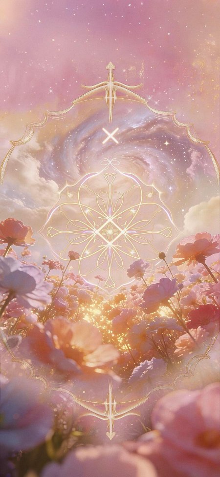 花海漩涡星空几何光阵唯美治愈系创意手机壁纸