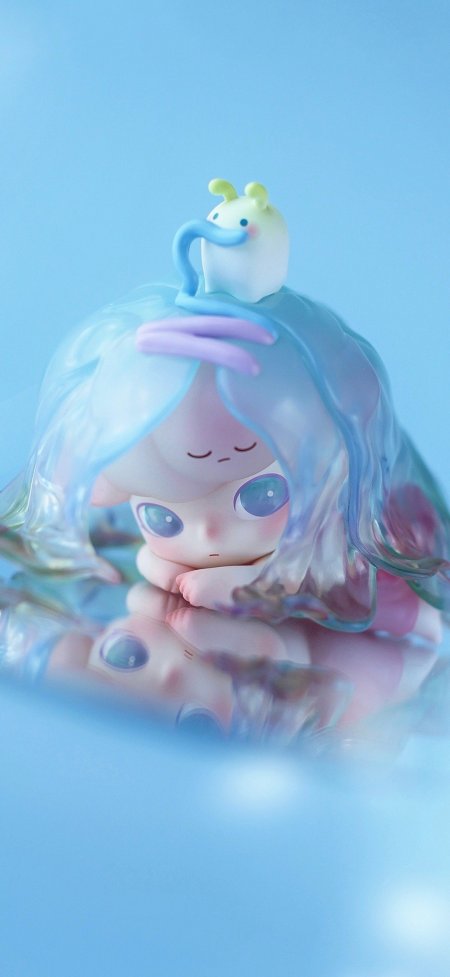泡泡玛特DIMOO自然的形状系列蓝色少女手办摄影手机壁纸