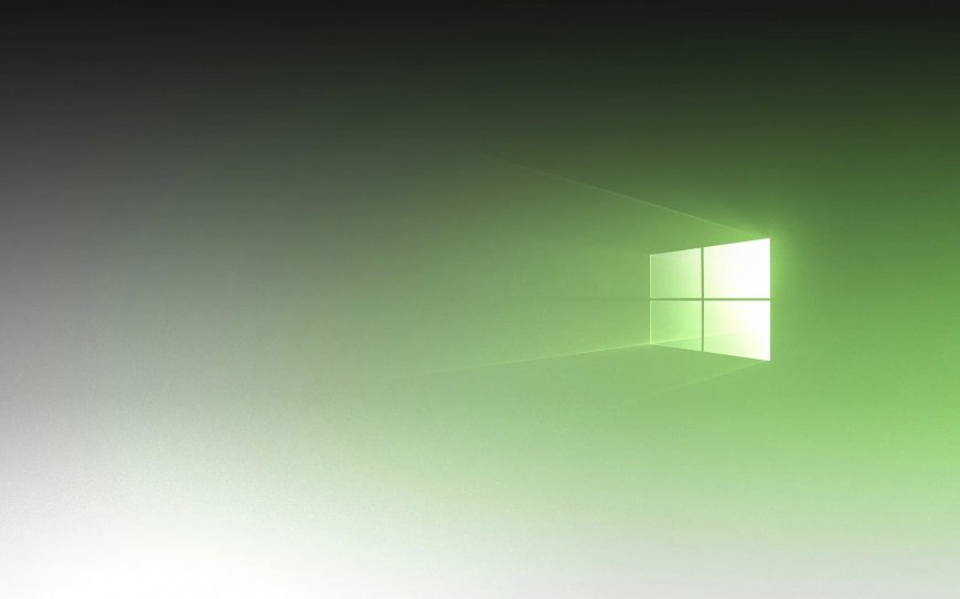 Windows标志绿光渐变简约科技创意电脑壁纸