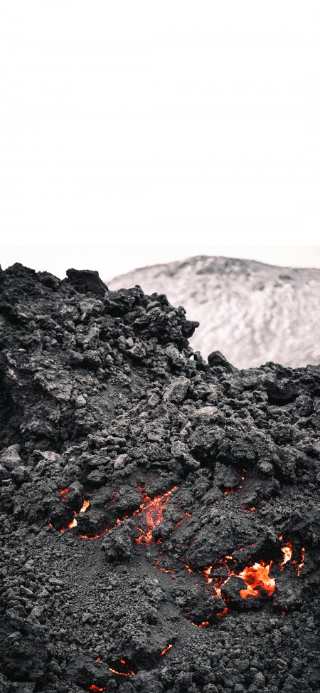 火山熔岩特写自然景观摄影手机壁纸