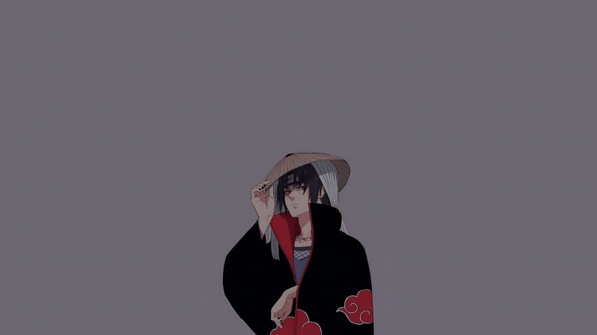 火影忍者宇智波鼬戴斗笠晓组织成员动漫插画电脑壁纸