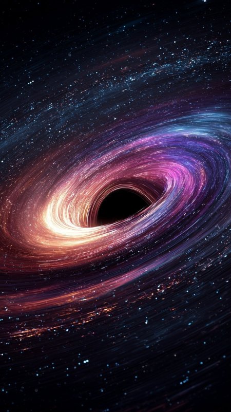 宇宙黑洞吸积盘绚烂星云科幻场景风景手机壁纸