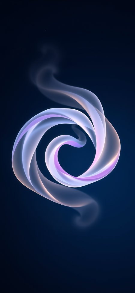 深蓝旋涡流光丝带科技抽象手机壁纸