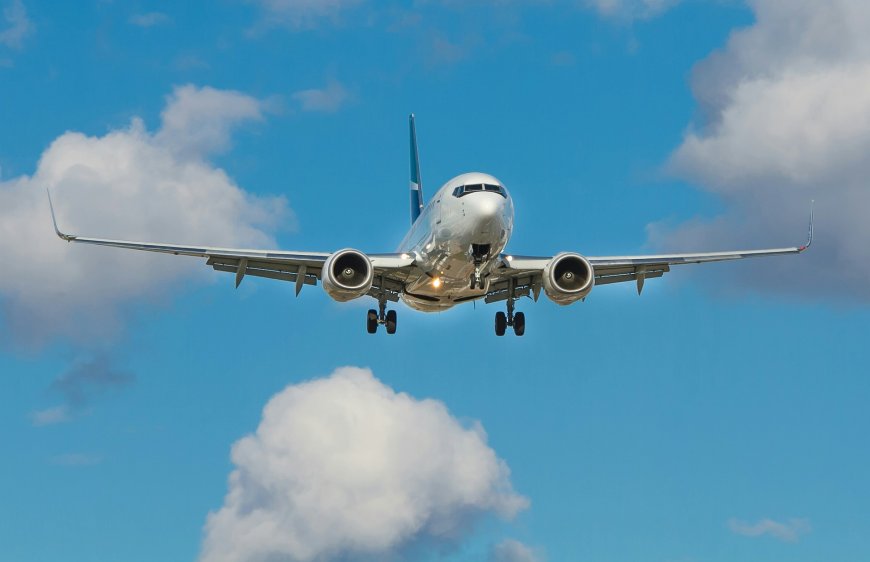 白色民航客机蓝天白云飞行航空电脑壁纸