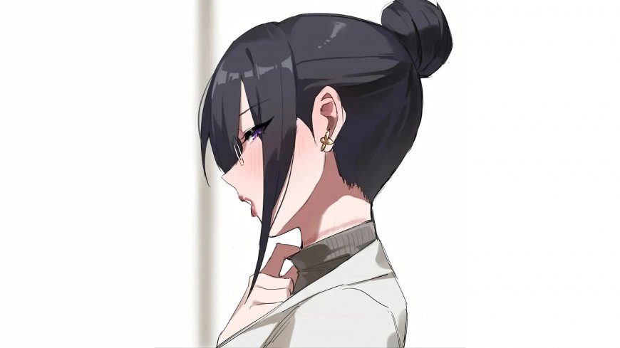 高冷御姐侧脸紫眸白色西装忧郁二次元动漫电脑壁纸