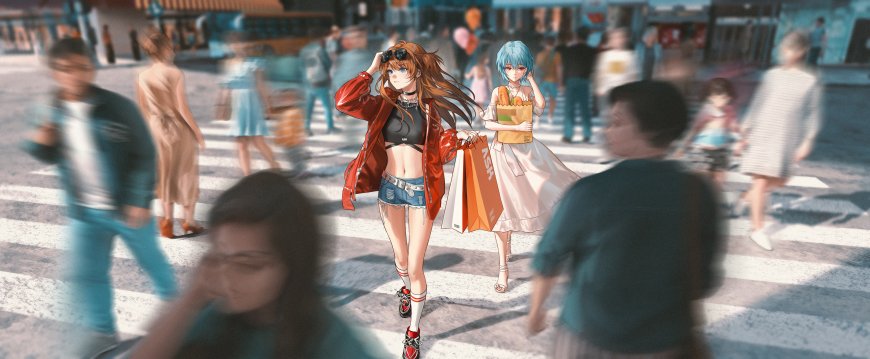 新世纪福音战士动漫少女街头潮流电脑壁纸