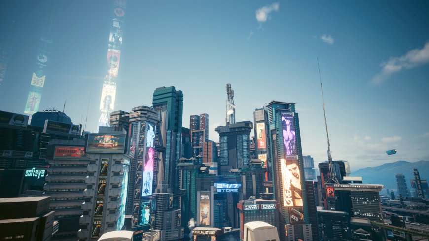 赛博朋克2077夜之城霓虹摩天大楼游戏电脑壁纸