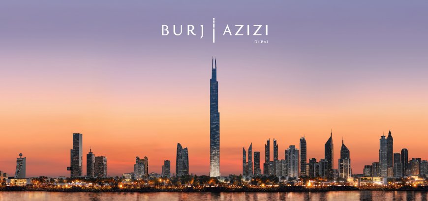 迪拜阿齐兹塔夕阳天际线建筑风景电脑壁纸