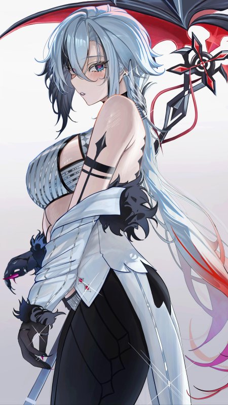 原神阿蕾奇诺回眸执镰冷酷少女游戏手机壁纸