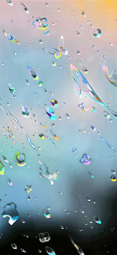幻彩滴液蝴蝶鲸鱼独角兽梦幻创意手机壁纸