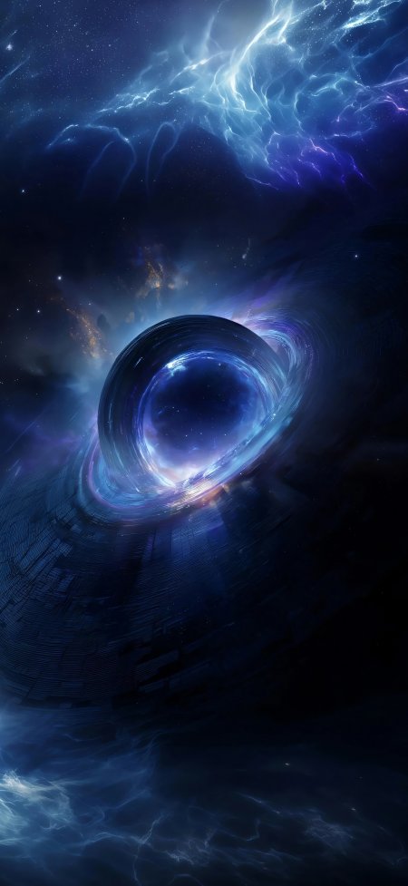 星际黑洞蓝紫星云科幻宇宙手机壁纸