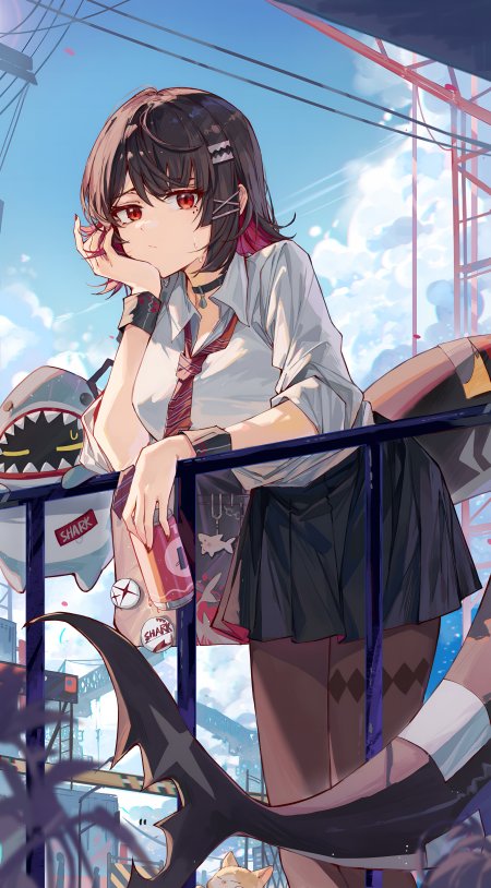 绝区零艾莲天台校服鲨鱼少女游戏手机壁纸