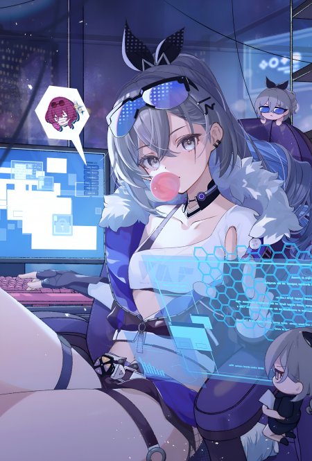 星穹铁道银狼黑客终端蓝光游戏手机壁纸