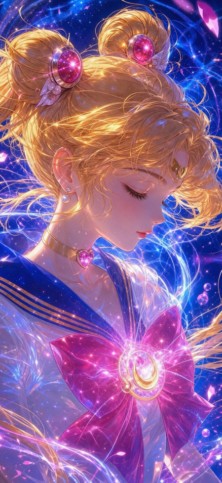 月野兔闭眼侧颜星光美少女战士动漫手机壁纸