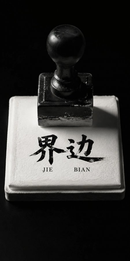 界边印章黑白书法极简情感文艺手机壁纸