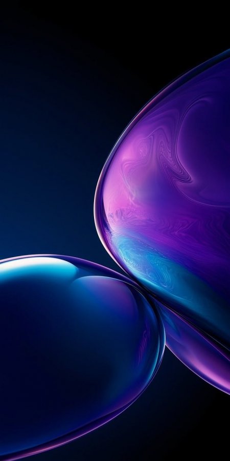 紫蓝渐变光泽液态球体抽象科技简约创意手机壁纸