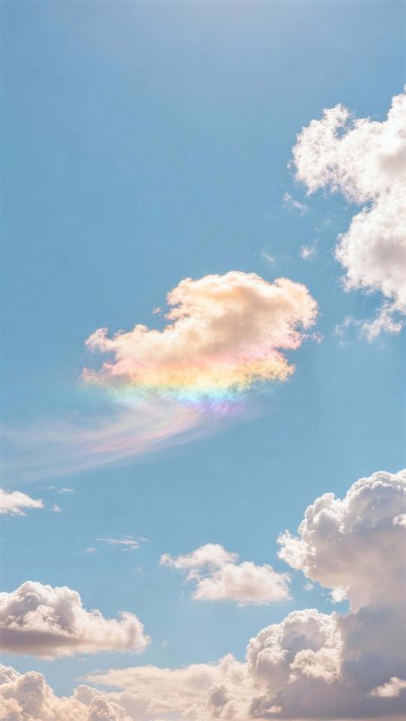 天空彩霞彩虹云梦幻仙气治愈风景手机壁纸