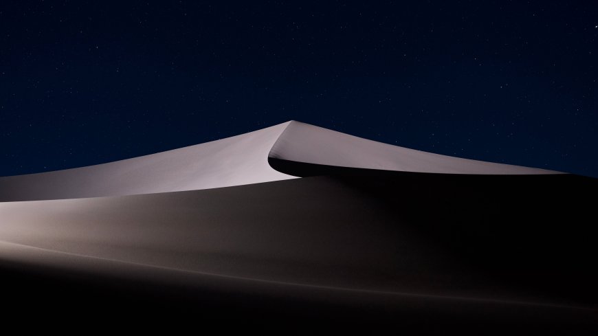 沙漠夜晚沙丘星空极简风景电脑壁纸