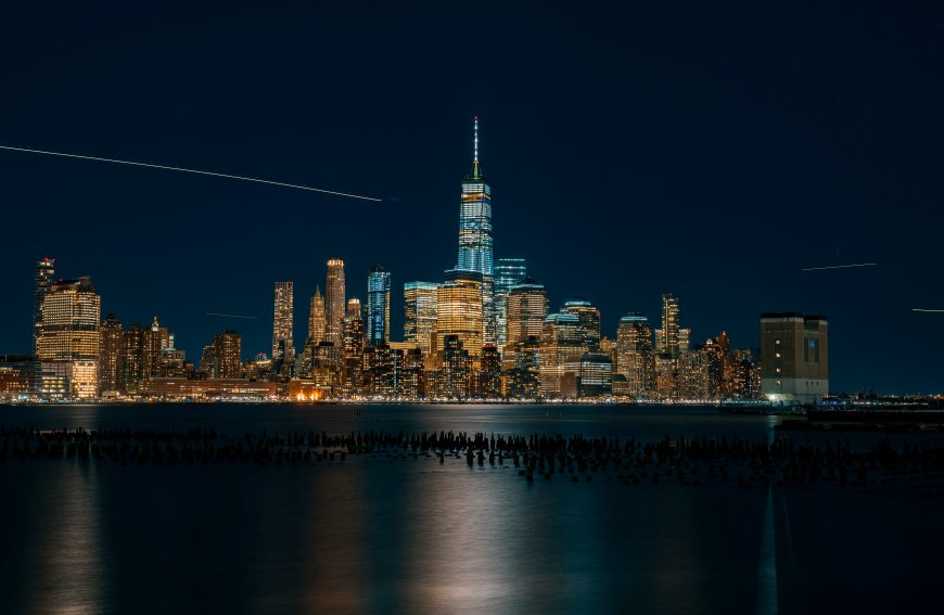 纽约夜景世贸中心城市天际线风景电脑壁纸
