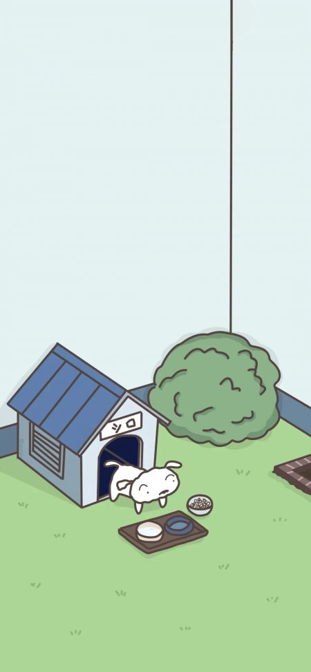 蜡笔小新小白狗屋简约治愈动漫手机壁纸