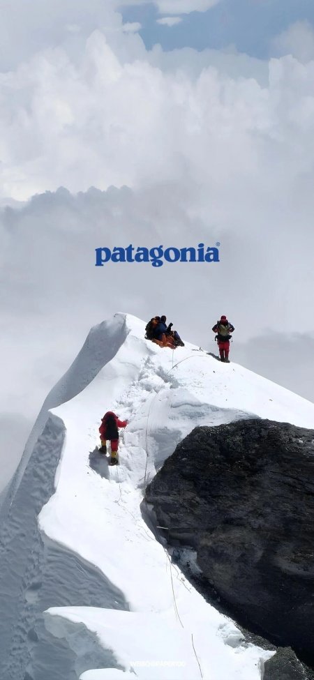 巴塔哥尼亚雪脊登山云海风景手机壁纸