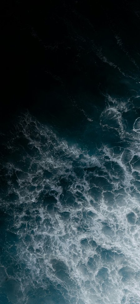 深海蓝海浪白沫纹理风景手机壁纸