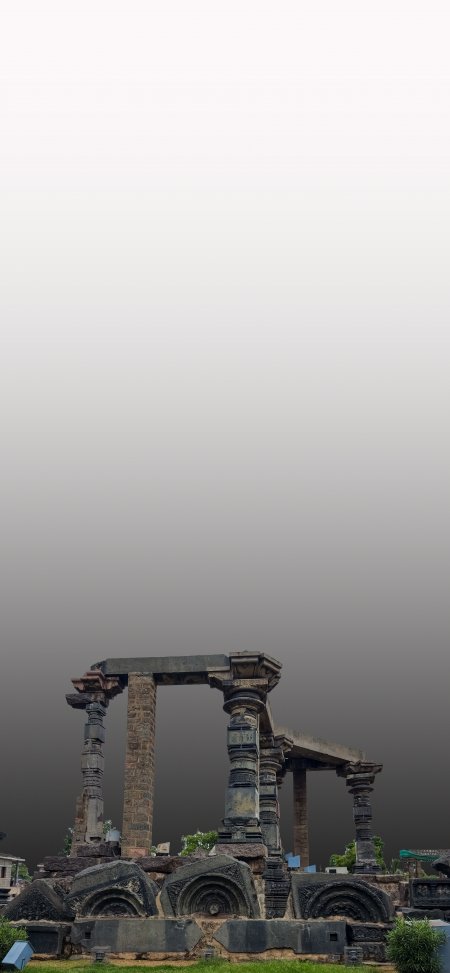 印度古庙石柱浮雕遗迹风景手机壁纸