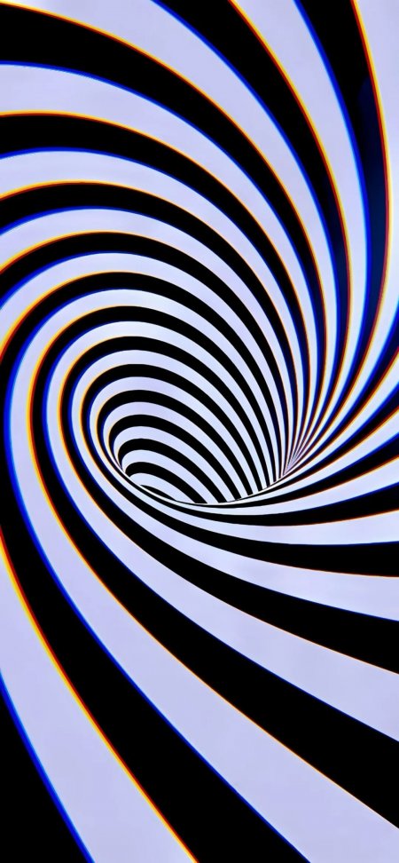 黑白螺旋隧道光幻错视创意手机壁纸
