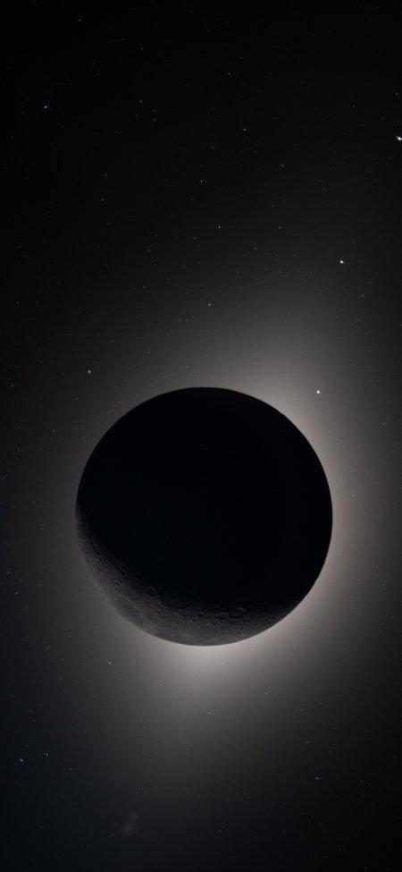 暗月日食光晕星空极简宇宙创意手机壁纸