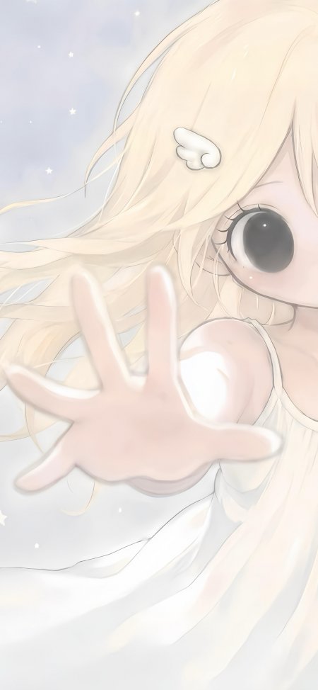 金发大眼伸手星空唯美少女动漫手机壁纸