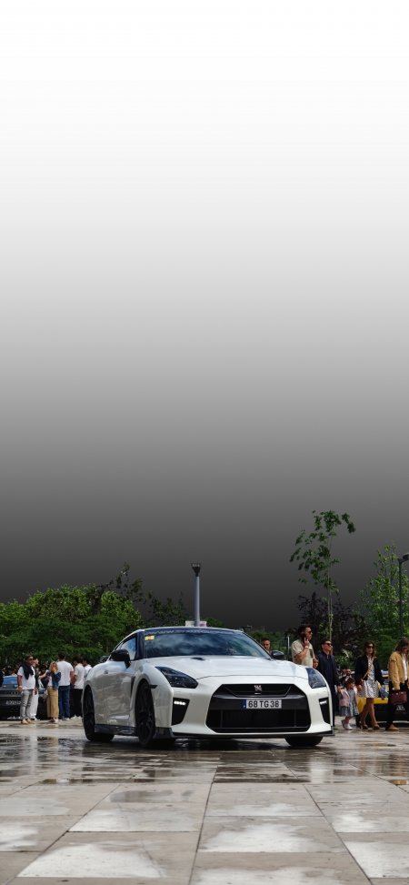 白色日产战神湿地街拍汽车手机壁纸