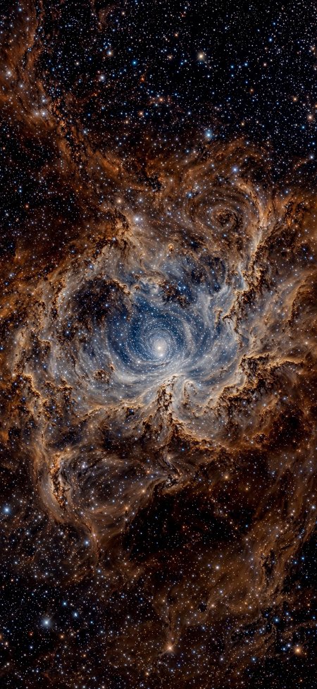 金蓝星云漩涡深空宇宙壮丽风景手机壁纸
