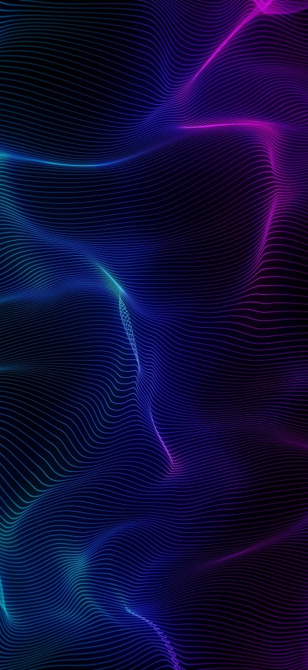 霓虹波浪线蓝紫渐变科技创意手机壁纸