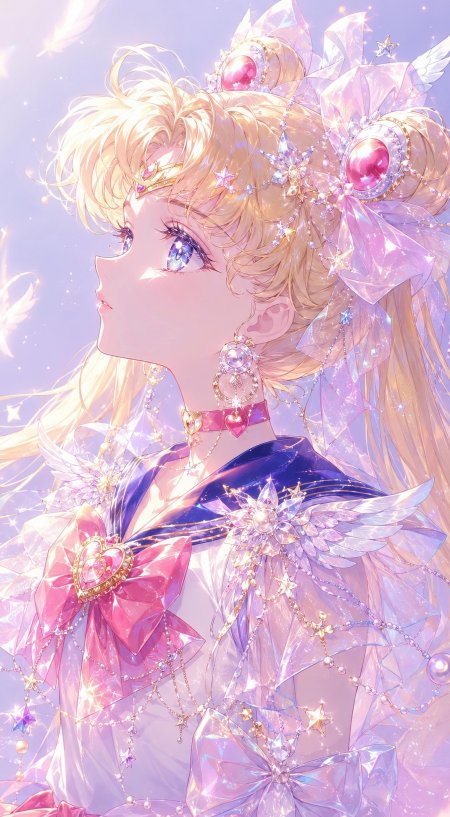 美少女战士月野兔水晶羽毛动漫手机壁纸