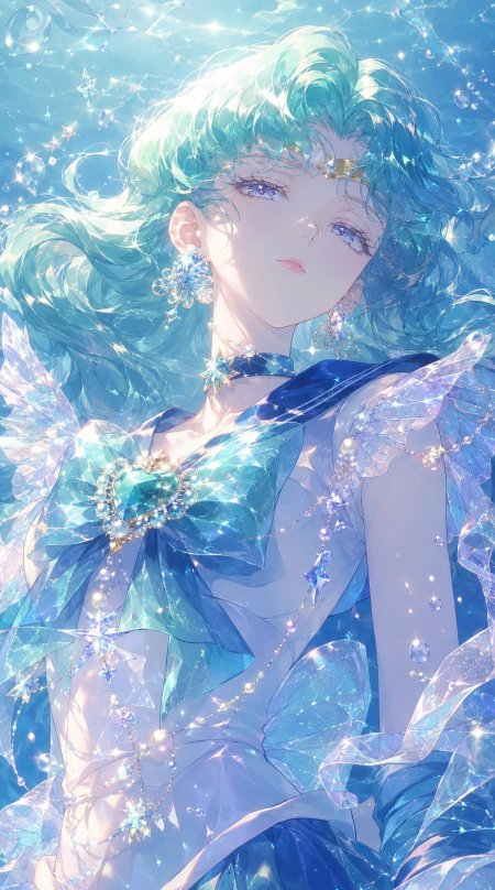 美少女战士海王星蓝发梦幻动漫手机壁纸