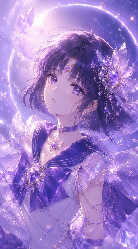 美少女战士土星星月紫发动漫手机壁纸
