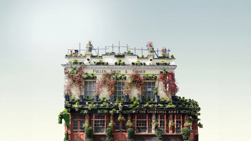 伦敦花墙酒吧建筑城市风景电脑壁纸