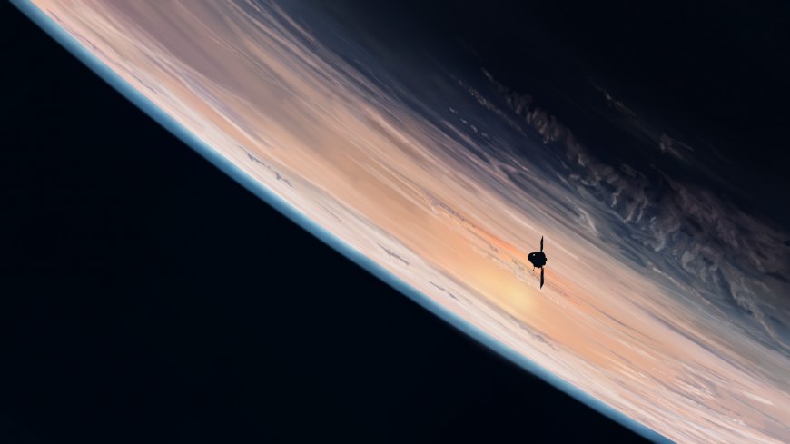 宇宙飞船行星云层轨道科幻电脑壁纸