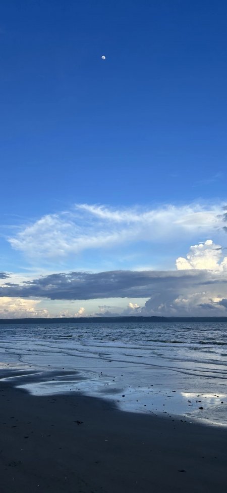 海边月色沙滩倒影静谧风景手机壁纸