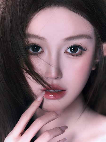 精致五官怼脸特写氛围美女手机壁纸