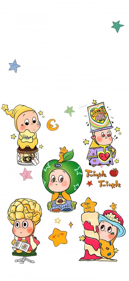可爱星星小人手绘合集创意手机壁纸
