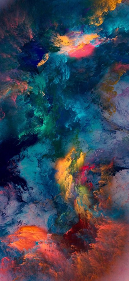 梦幻多彩烟雾油画质感创意手机壁纸