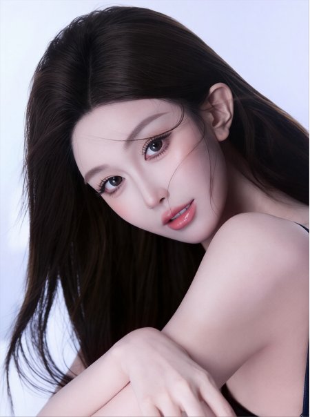 素颜长发对视柔光清纯美女手机壁纸