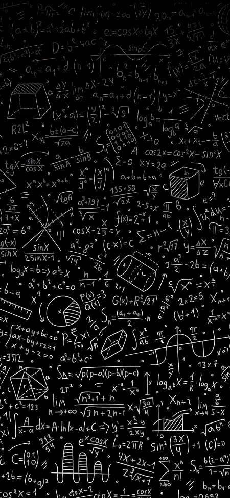 黑白数学公式手绘学霸创意手机壁纸