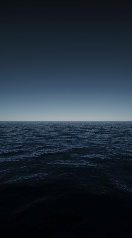 深蓝夜海极简宁静治愈风景手机壁纸