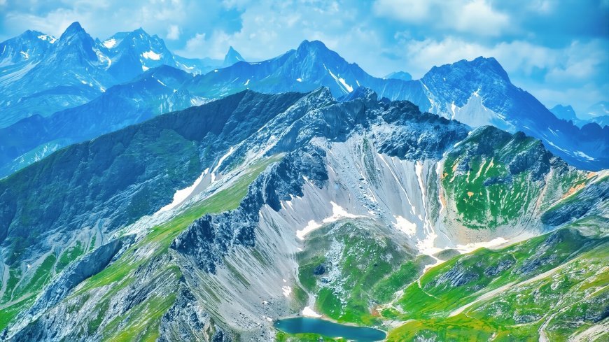 雪山湖泊高山草甸蓝天风景电脑壁纸