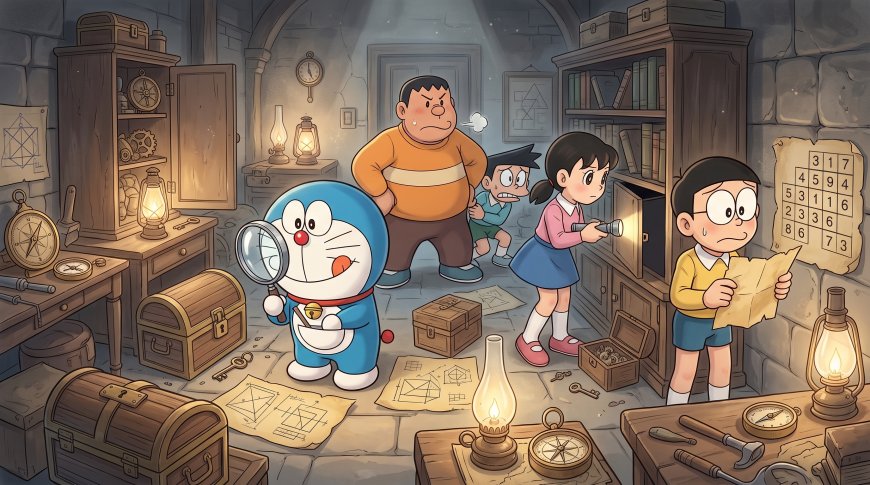 哆啦A梦宝藏探险密室二次元动漫电脑壁纸